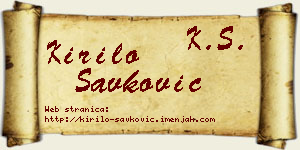 Kirilo Savković vizit kartica